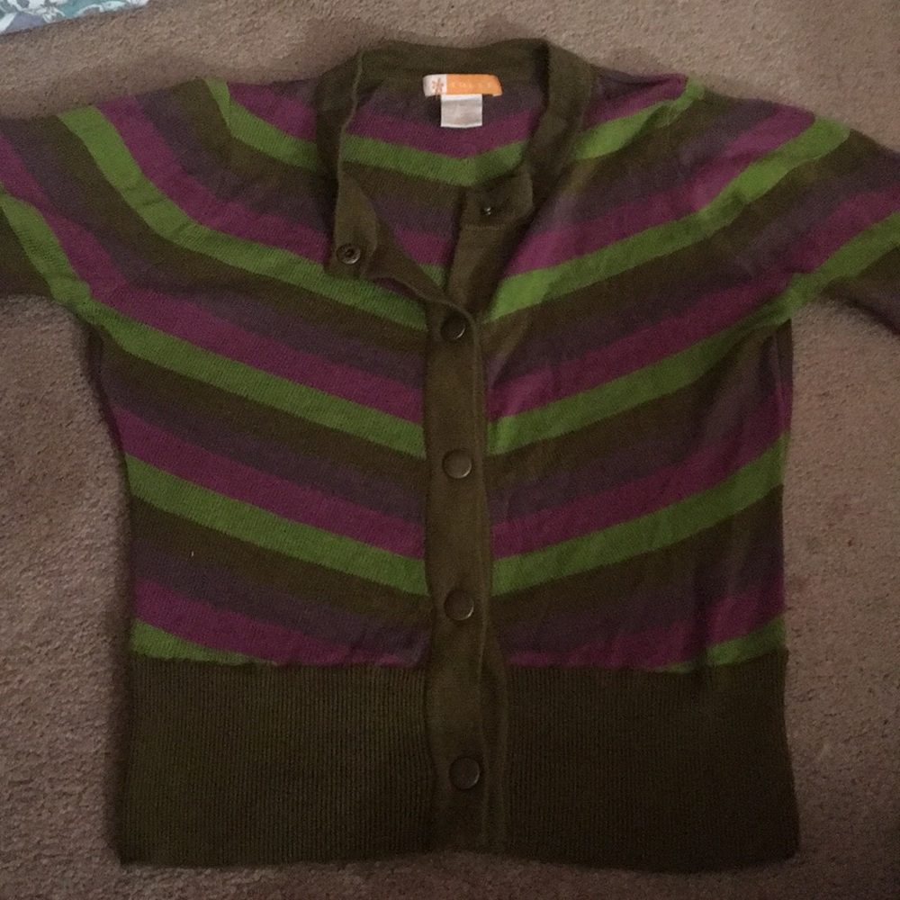 Tulle Multicolored Button Cardigan Size M